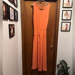 Zenana Outfitters Vibrant Orange jumpsuit size medium